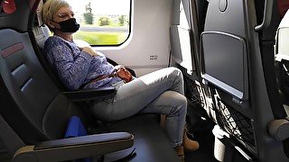 Public train crossed legs orgasm