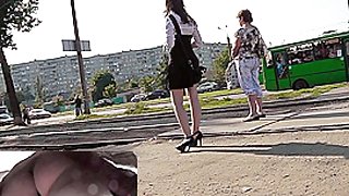 Amazing outdoor upskirt footage