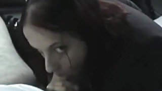 Cute girlfriend sucks dick in the car