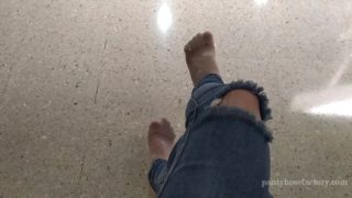 Candid feet at mall