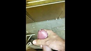 Cumming in the supply closet at work