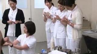 Lustful Asian nurses satisfy their intense desire for cock