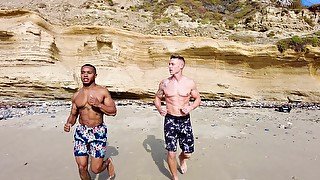 Hardcore interracial gay sex between two handsome best friends