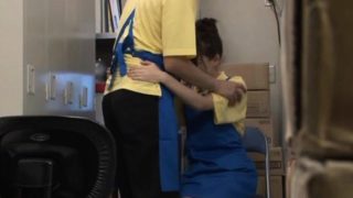 Dilettante japanese worker filmed when making out