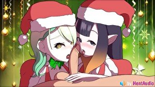 Ninomae and KonFauna blowjob and assjob you till cumshot (Hololive 3d animation with sound)