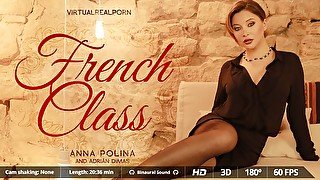 Adrian Dimas Anna Polina in French class - VirtualRealPorn