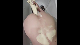 I'm fucking myself with big butter dildo.