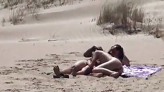 Couple on a nude beach