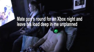 3 UK Lads Playing Xbox Unplanned Breeding Creampie