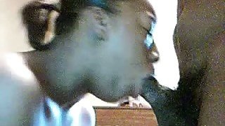 Black bitch greedily sucked my black friend's strong long BBC