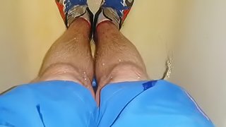 Piss in my shorts & cum in pissed socks