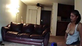 Big Tits Girlfriend fucked in a cozy room with a black guy