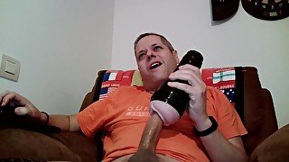 Hot Guy Fucks Fleshlight on Webcam Ends With Big Cumshot