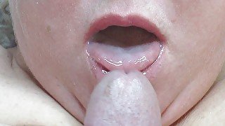 Filled mother-in-law's mouth with cum after a good blowjob