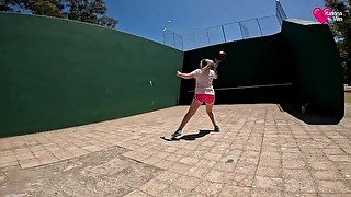 paddle tennis player gives a blowjob - Katrina Van