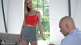 Unique and quite leggy Czech nympho Alexis Crystal takes strong cock into her anus