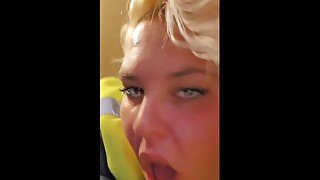 Sexy Blonde Deep Throats Cock