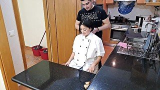 Sexy private chef is seduced with a massage