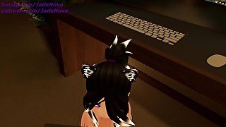 Cat Girl Gives Under Desk Support To Receive a Reward~ ERP Full video POV