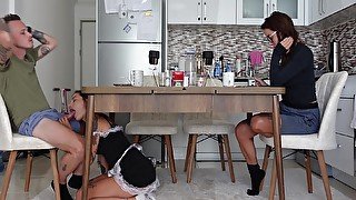 Fucked The Housekeeper In Front Of His Wife! Very Hot Slut!