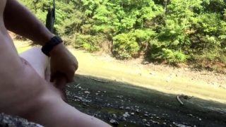 Me Jerking and Cum Naked Outdoor Public Exhib