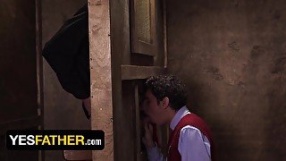 Altar Boy Carter Ford Slobbers On Perv Priests Throbbing Dick In The Confession Booth - Teaser Video