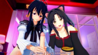 HS DxD: THREESOME WITH KUROKA AND AKENO (3D Hentai)