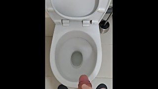 Pissing with half erect cock