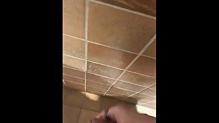 Cumming In PUBLIC Intense Cumshot In GYM BATHROOM Hunk Makes A MESS!