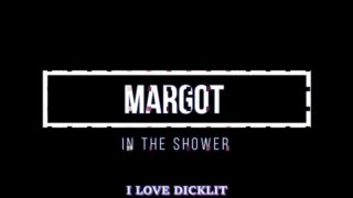 MARGOT IN THE SHOWER SHAVING HER WET PUSSY