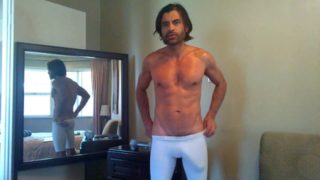 Massive Cock white spandex