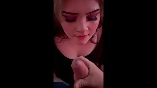 Huge Facial for Cock Sucking Teen Slut