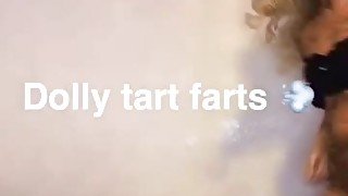 Dirty  cowgirl dollytartfarts farts on your dick and gets messy