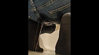 Rewetting my Already Soaked Skinny Jeans  - Trans Girl Finishes Her Piss in Already Wet Pants