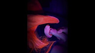 Throat pie in a sex toys, cum in mouth