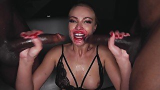 CHALLENGING DOUBLE-PENETRATION WITH TWO BLACK MONSTER COCKS - PissVids