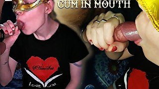 Blowjob with ruined orgasm in mouth