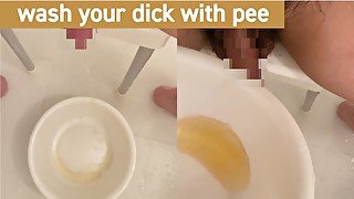 A lot of pee! A golden shower discharged from a beautiful dick. What do you do after that?