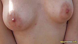 Naughty Vanessa gives amazing blowjob for Cris Commando at the shed