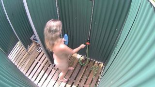 Czech Blonde Milf Cought in Public Shower