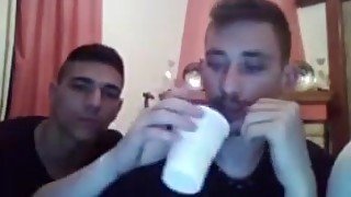 Greek friends have fun on cam dat smooth round ass!