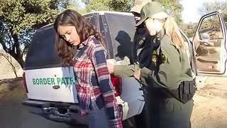 Very lucky border patrol agent has a threesome with two hot chicks