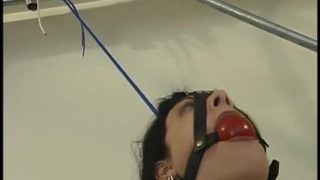 Bonny female performing in BDSM video