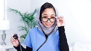 A sexy Muslim hottie Alicia Reign looks good in the missionary pose