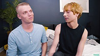 Two amateur guys having first time gay experience for money