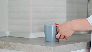 Anal play and squirt on my kitchen countertop - milf fingering and intense magic wand orgasm