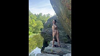 public stripping on my hike!