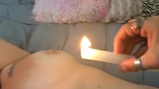 Goth Slut Submissive Enjoys Wax Play