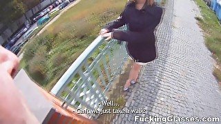 Fucking Glasses - Kelly Candy - Blonde cutie tricked into outdoor sex