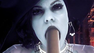 Lady Dimitrescu blowjob  Resident Evil Village Hentai Prody